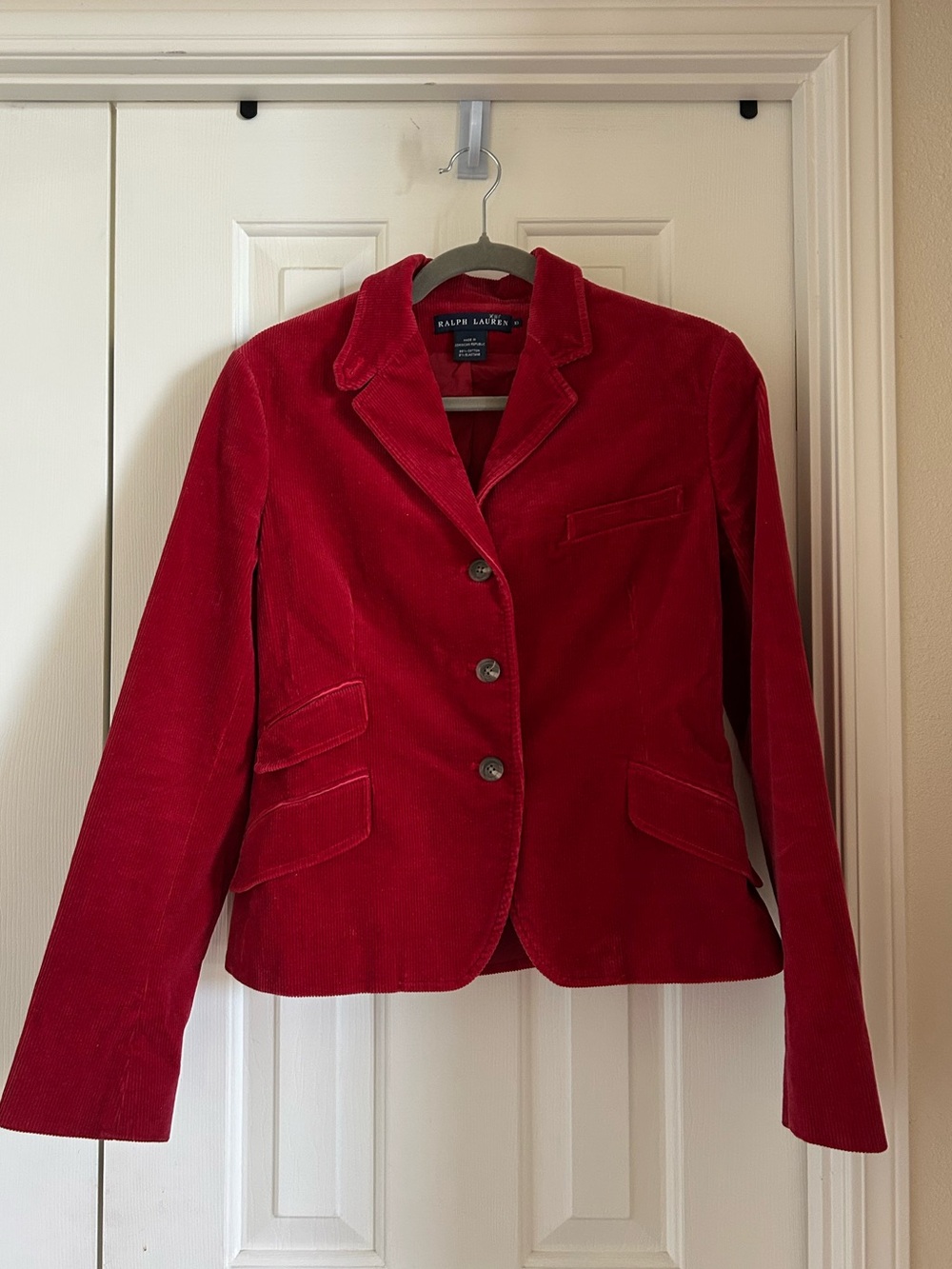 Ralph Lauren Red Corduroy Tailored Blazer